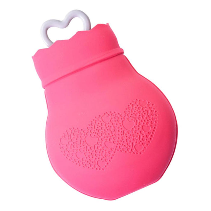 Crofta Silicone Hot Water Bottle Winter Warm Relaxing Heat Cold Therapy Red 01