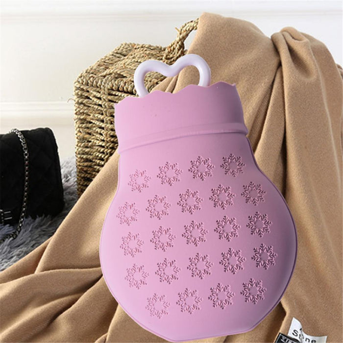 Crofta Silicone Hot Water Bottle Winter Warm Relaxing Heat Cold Therapy Purple 01