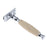 Crofta Wood Handle Double Edge Safety Shaving Razors Moustache Grooming Tool Beige