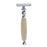 Crofta Wood Handle Double Edge Safety Shaving Razors Moustache Grooming Tool Beige