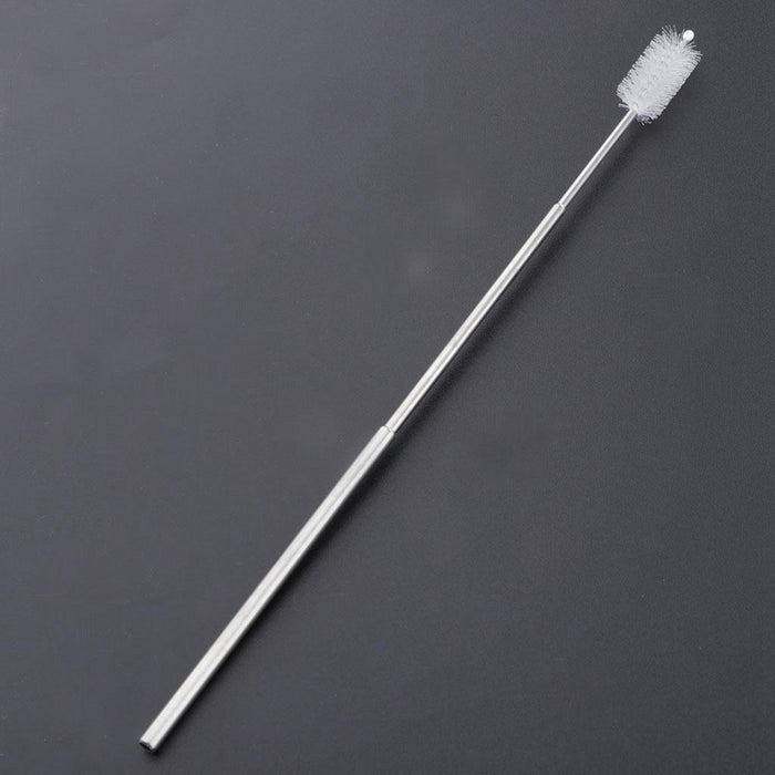 Crofta Reusable Stainless Steel Metal Straw Portable Telescopic Straw Set Silver