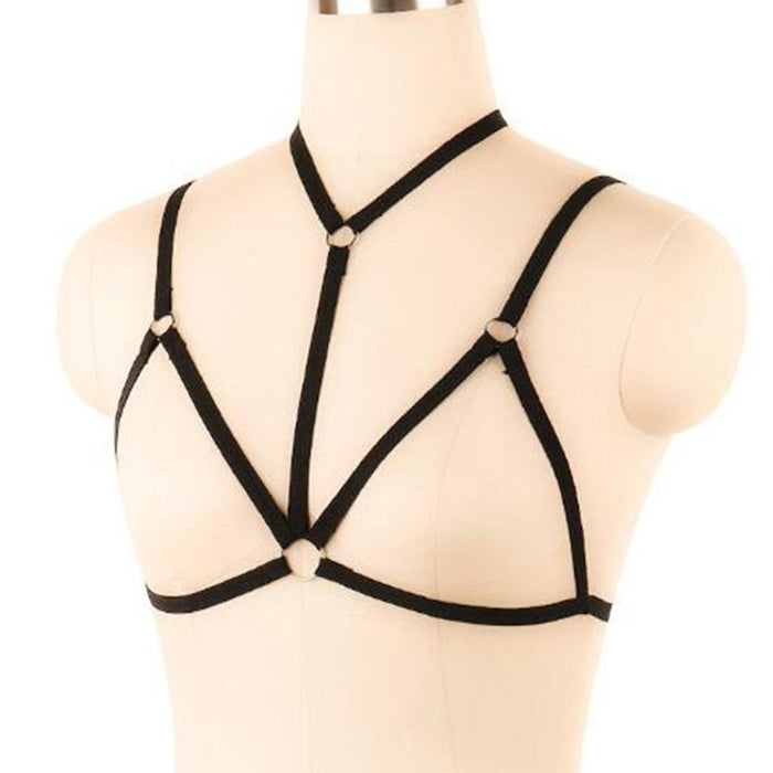 Crofta Women Sexy Lingerie Hollow Cage Harness Bra Top Bralettes Strappy Bustier 13