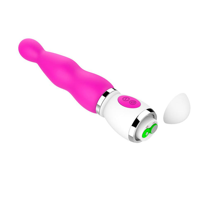 Crofta 12 Frequency Women Vibrator Massager Smooth Silcione Massage Wand Stick Rose Red 02