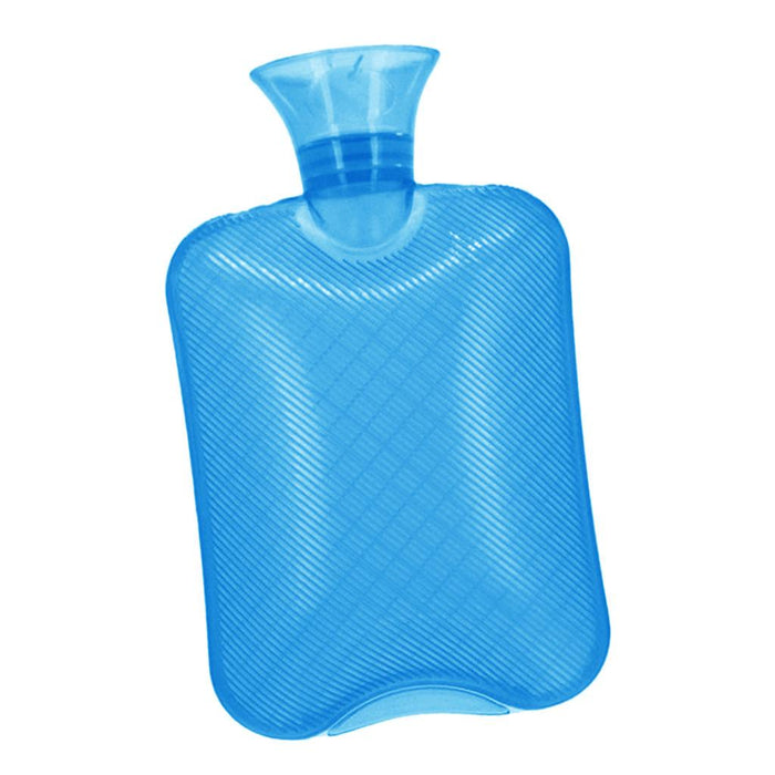 Crofta 1000ml PVC Leakproof Cold Hot Water Bottle Bag Pouch with Cover Blue 01