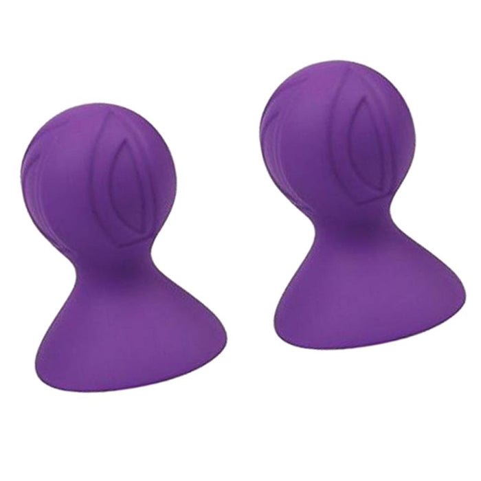 Crofta 1 Pair Silicone Nipple Sucker Pump Breast Massager Enhancer Pump Purple