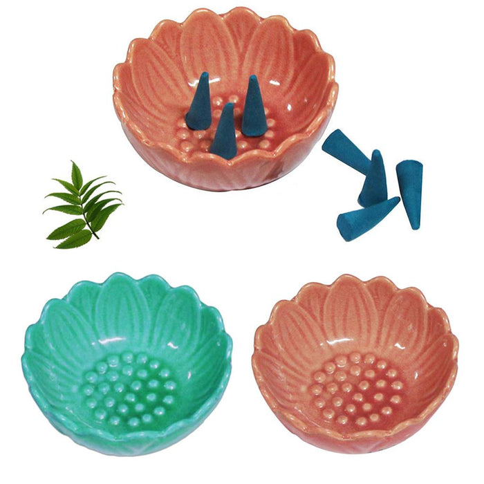 Crofta 2 Pcs Replacement Ceramic Dish for Lamp Wax Tart Oil Warmer Round 3.7"  Blue