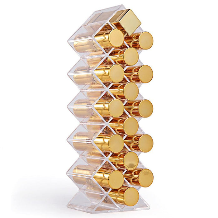 Crofta 16 Grid Acrylic Multi-cell Transparent Lipstick Rack Storage Box