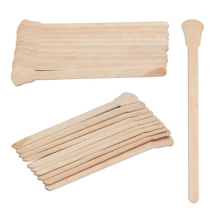 Crofta 100 Pcs Wooden Hair Removal Sticks Wax Applicator Waxing Beans Spatulas