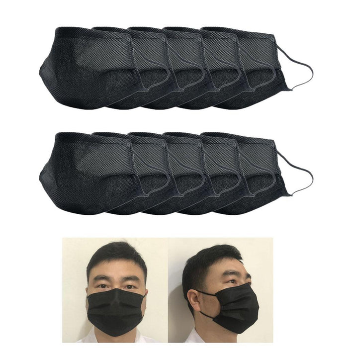 Crofta 10Pc Washable Reusable Mouth Face Mask Cover Anti-Dust Haze Prodution Black