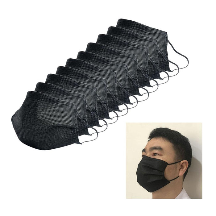 Crofta 10Pc Washable Reusable Mouth Face Mask Cover Anti-Dust Haze Prodution Black