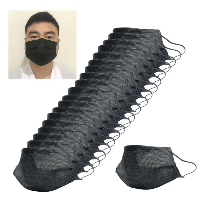 Crofta 20x Washable Reusable Mouth Face Mask Cover Anti-Dust Haze Prodution Black