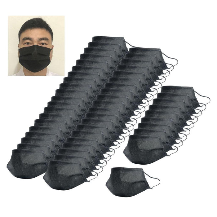 Crofta 50x Washable Reusable Mouth Face Mask Cover Anti-Dust Haze Prodution Black