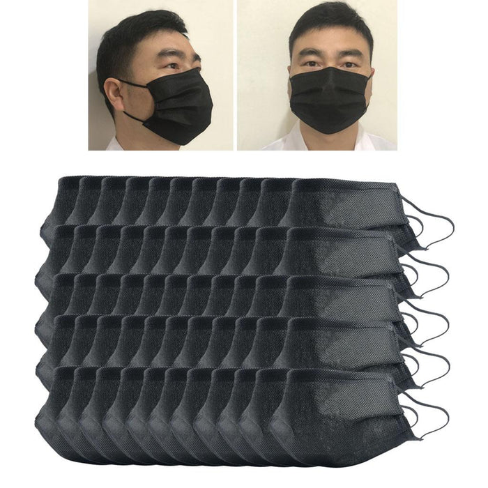 Crofta 50x Washable Reusable Mouth Face Mask Cover Anti-Dust Haze Prodution Black