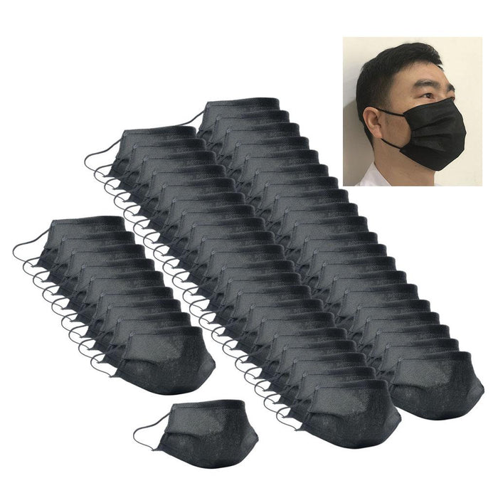 Crofta 50x Washable Reusable Mouth Face Mask Cover Anti-Dust Haze Prodution Black