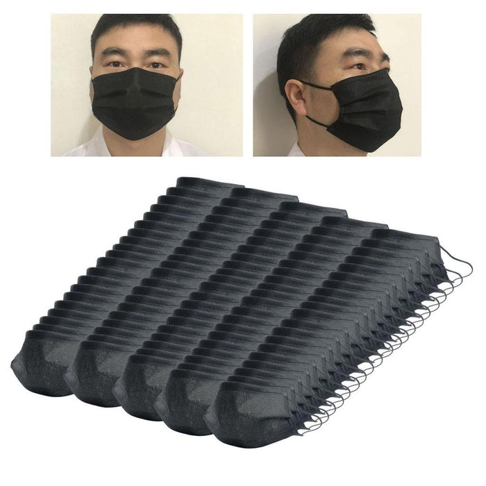 Crofta 100 Washable Reusable Mouth Face Mask Cover Anti-Dust Haze Prodution Black