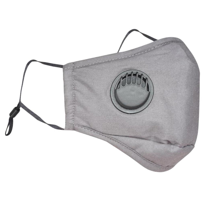 Crofta Reusable Respirator Mouth Face Mask Cover w/ Valve Anti Dust Haze Gray