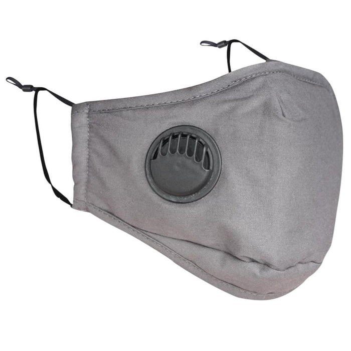 Crofta Reusable Respirator Mouth Face Mask Cover w/ Valve Anti Dust Haze Gray