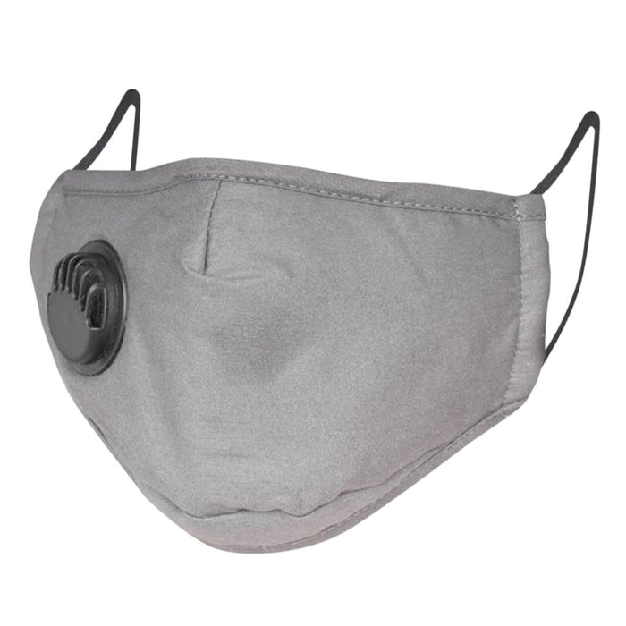 Crofta Reusable Respirator Mouth Face Mask Cover w/ Valve Anti Dust Haze Gray