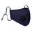 Crofta Reusable Respirator Mouth Face Mask Cover w/ Valve Anti Dust Haze Dark Blue