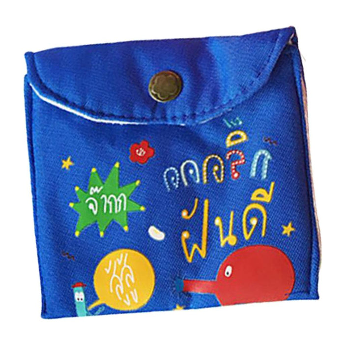 Crofta Cotton Bags Safety Storage Organizing Pouch Cute Purse Organizer Blue