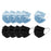 Crofta 10pcs Disposable Face Mask 3 Layers  5PCS Blue +5PCS Black