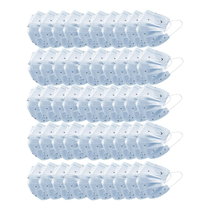 Crofta 50 Pieces Adults Disposable Anti-Haze Face Mouth Mask Dustproof Light Blue