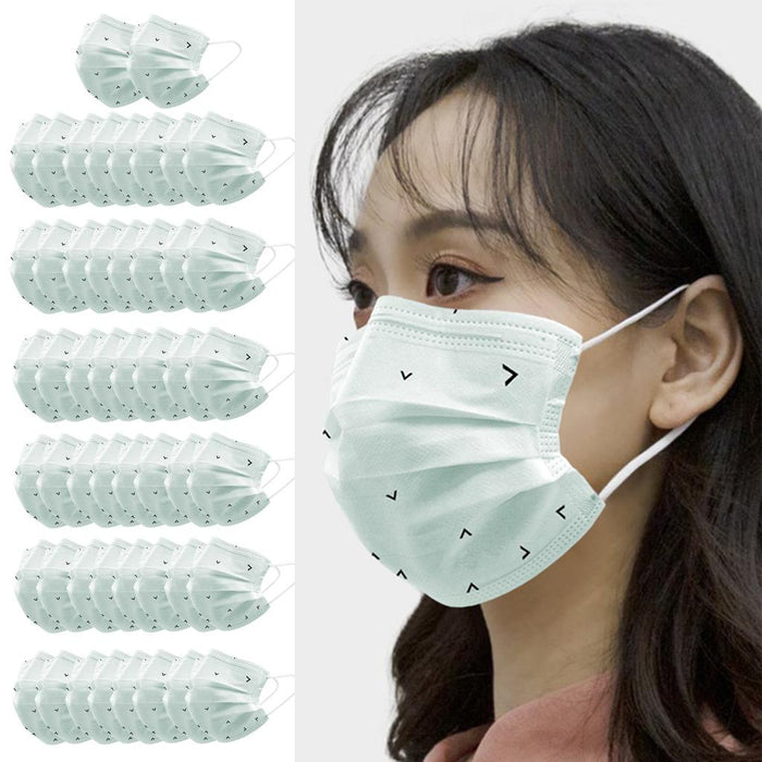 Crofta 50 Pieces Adults Disposable Anti-Haze Face Mouth Mask Dustproof Dark Blue