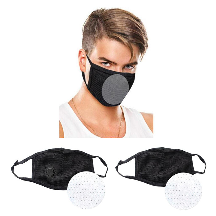 Crofta Antidust Adult Mouth Cover for Outdoor Activities Mask with Valve+Insert Pad