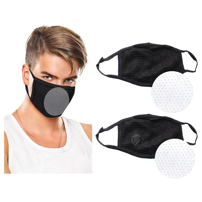 Crofta Antidust Adult Mouth Cover for Outdoor Activities Mask with Valve+Insert Pad