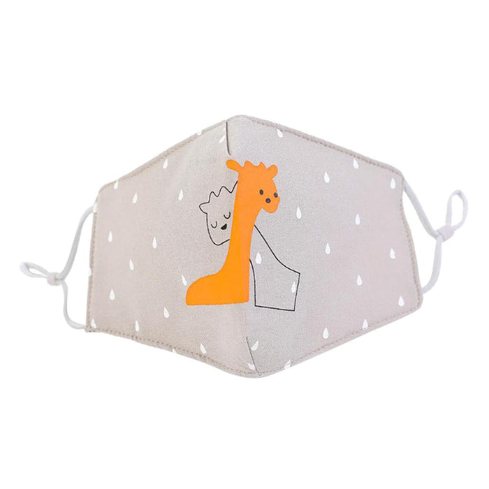 Crofta Kid Winter Thickened Face Mask Anti-Dust Mouth Mask Washable Gray Giraffe