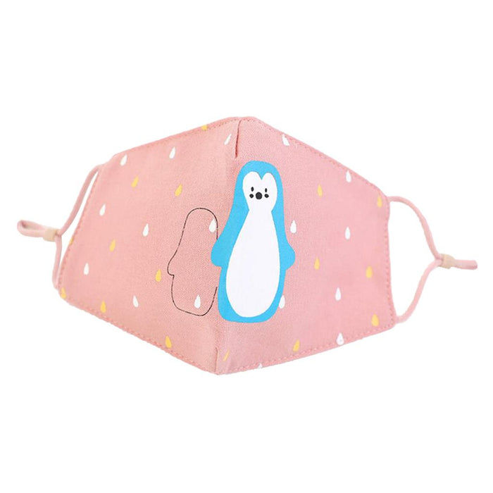 Crofta Kid Winter Thickened Face Mask Anti-Dust Mouth Mask Washable Pink Penguin