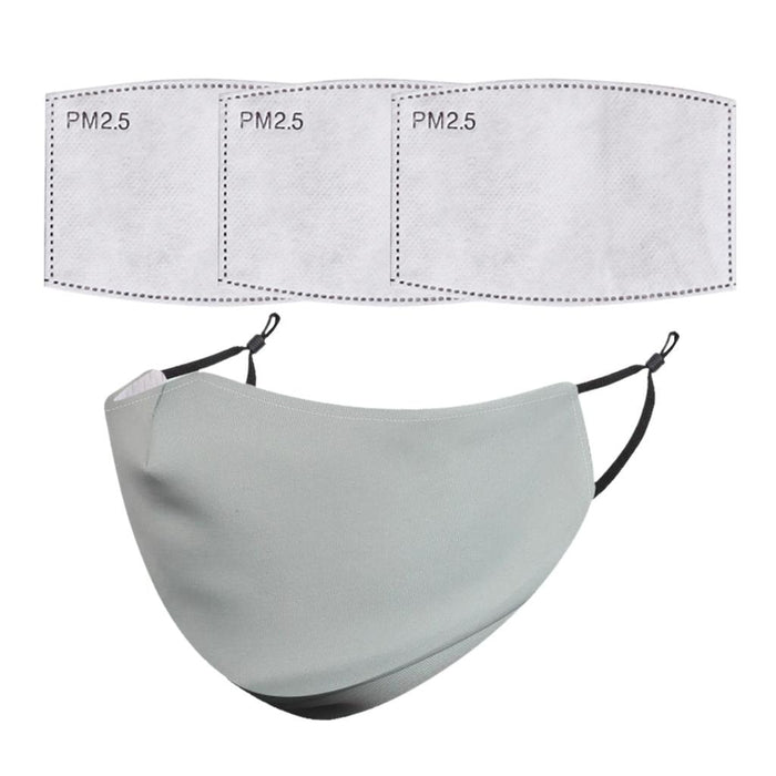 Crofta Unisex Adults Reusable Mask Anti-dust PM 2.5 Haze Filter Cover Gray