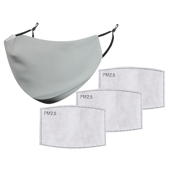 Crofta Unisex Adults Reusable Mask Anti-dust PM 2.5 Haze Filter Cover Gray