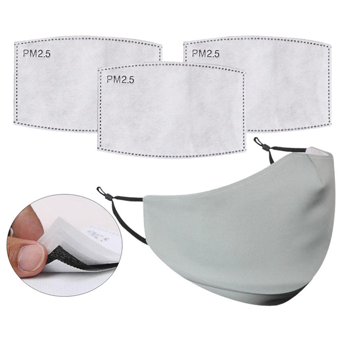 Crofta Unisex Adults Reusable Mask Anti-dust PM 2.5 Haze Filter Cover Gray