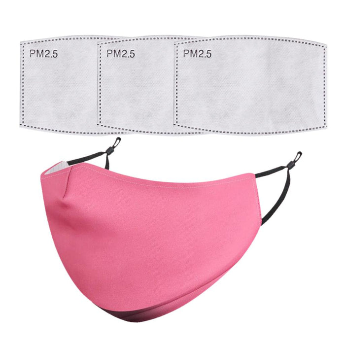 Crofta Unisex Adults Reusable Mask Anti-dust PM 2.5 Haze Filter Cover Pink