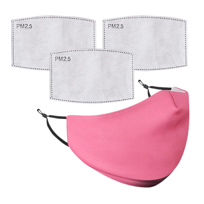 Crofta Unisex Adults Reusable Mask Anti-dust PM 2.5 Haze Filter Cover Pink