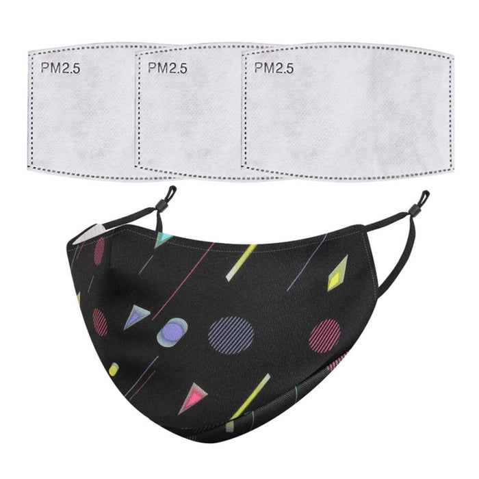 Crofta Unisex Adults Reusable Mask Anti-dust PM 2.5 Haze Filter Cover Black Dots