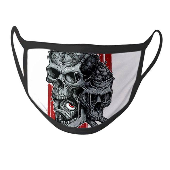 Crofta Skull Printed Unsex Adult Washable Breathable Face Mask 17x12cm Type 10