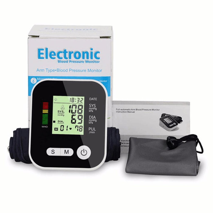 Crofta Wrist Blood Pressure Monitor Electronic Sphygmomanometer Digital Black