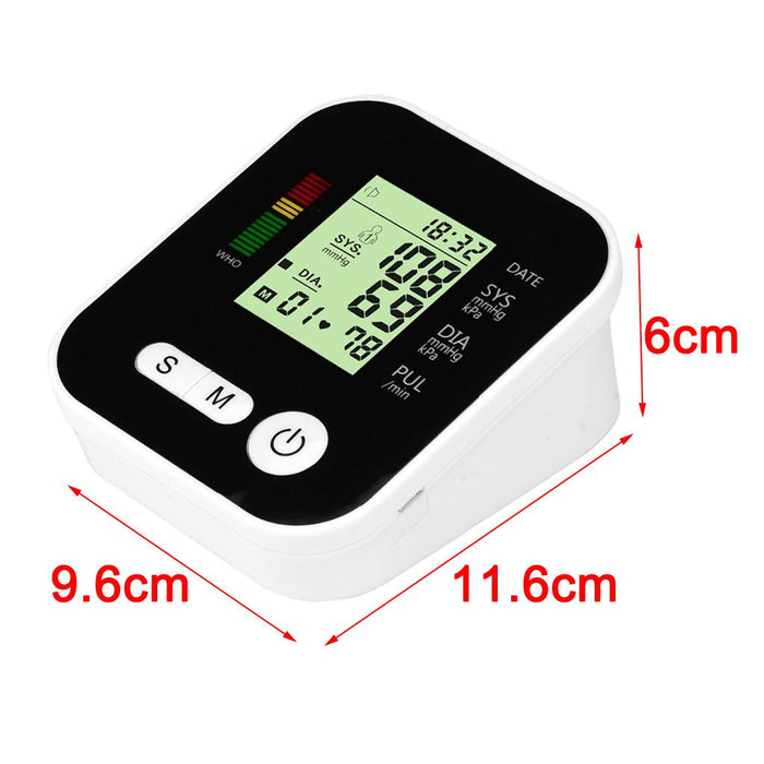 Crofta Wrist Blood Pressure Monitor Electronic Sphygmomanometer Digital Black