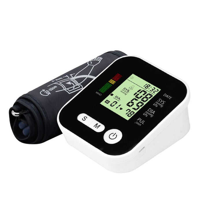 Crofta Wrist Blood Pressure Monitor Electronic Sphygmomanometer Digital Black