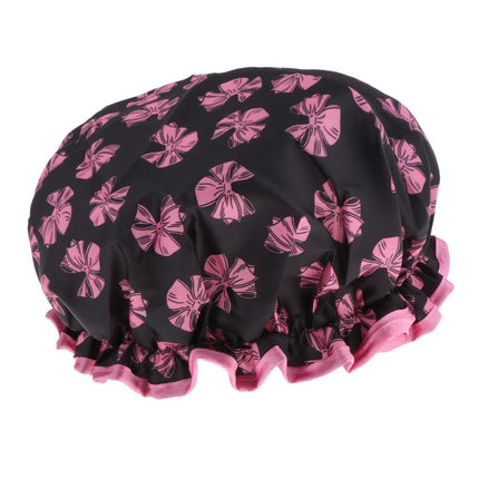 Crofta Waterproof Double Layer Shower Cap Bath Hair Protection Adult Bath Accs D