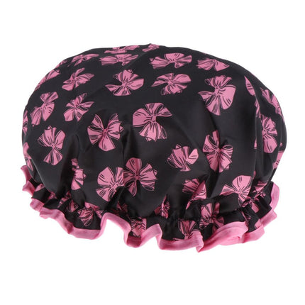 Crofta Waterproof Double Layer Shower Cap Bath Hair Protection Adult Bath Accs D