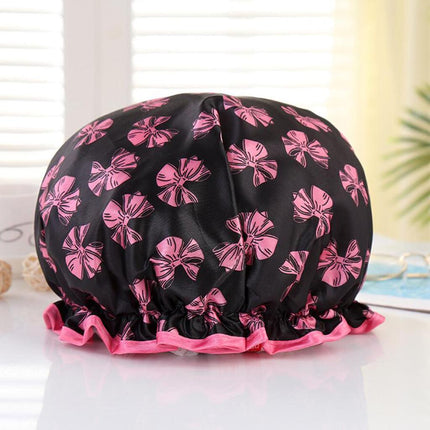 Crofta Waterproof Double Layer Shower Cap Bath Hair Protection Adult Bath Accs D