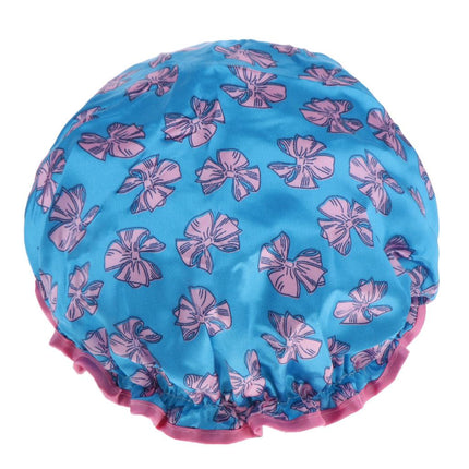 Crofta Waterproof Double Layer Shower Cap Bath Hair Protection Adult Bath Accs E