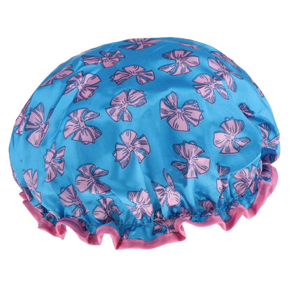 Crofta Waterproof Double Layer Shower Cap Bath Hair Protection Adult Bath Accs E