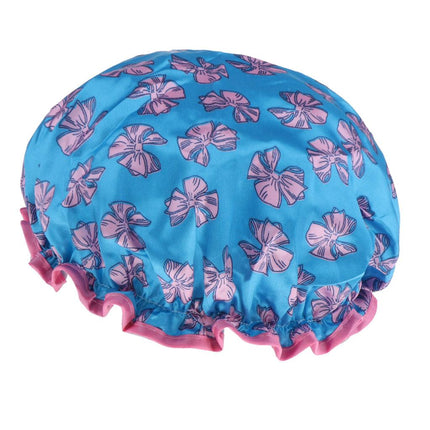 Crofta Waterproof Double Layer Shower Cap Bath Hair Protection Adult Bath Accs E