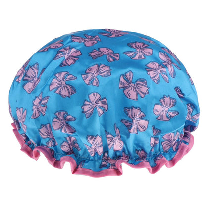 Crofta Waterproof Double Layer Shower Cap Bath Hair Protection Adult Bath Accs E