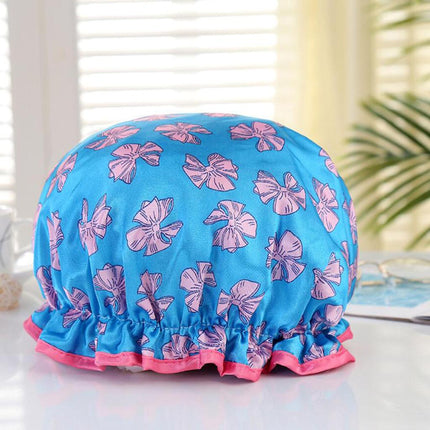 Crofta Waterproof Double Layer Shower Cap Bath Hair Protection Adult Bath Accs E