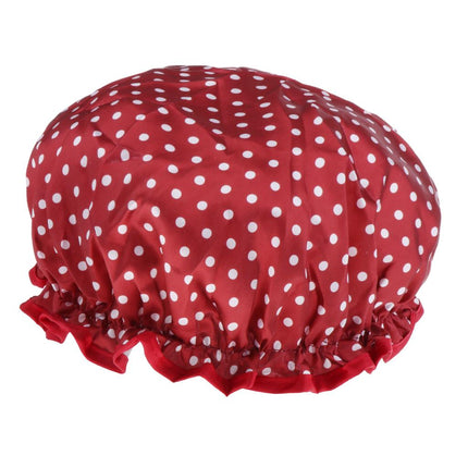 Crofta Waterproof Double Layer Shower Cap Bath Hair Protection Adult Bath Accs G